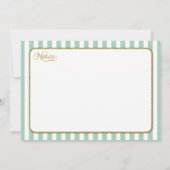 ミントグリーン金ゴールドブライダルシャワーレシピカード (裏面)