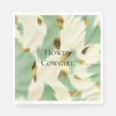 ミントグリーン金ゴールドホワイトコウィド スタンダードランチョンナプキン (正面)