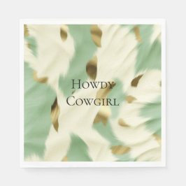 ミントグリーン金ゴールドホワイトコウィド スタンダードランチョンナプキン