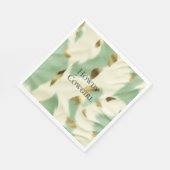 ミントグリーン金ゴールドホワイトコウィド スタンダードランチョンナプキン (角)