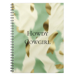 ミントグリーン金ゴールドホワイトコウィド ノートブック