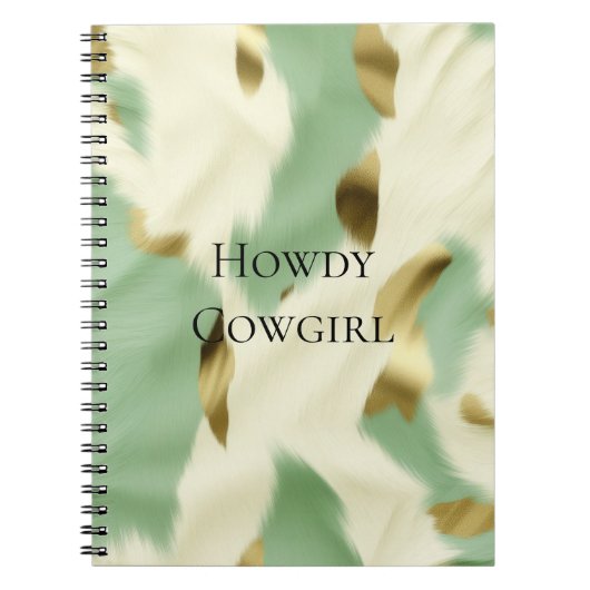 ミントグリーン金ゴールドホワイトコウィド ノートブック (正面)