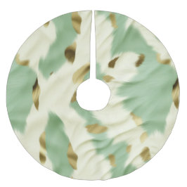 ミントグリーン金ゴールドホワイトコウィド ブラッシュドポリエステルツリースカート