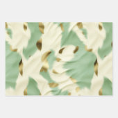 ミントグリーン金ゴールドホワイトコウィド ラッピングペーパーシート (正面3)