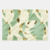 ミントグリーン金ゴールドホワイトコウィド ラッピングペーパーシート (正面)