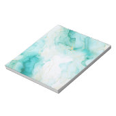 ミントグリーン金ゴールドホワイトマーブル ノートパッド (回転)