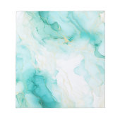 ミントグリーン金ゴールドホワイトマーブル ノートパッド (正面)