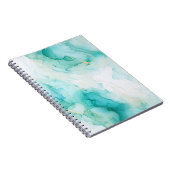 ミントグリーン金ゴールドホワイトマーブル ノートブック (右側)