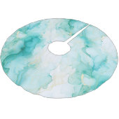 ミントグリーン金ゴールドホワイトマーブル ブラッシュドポリエステルツリースカート (アングル)