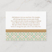 ミントグリーン金ゴールドモロッコ披露宴エンクロージャカード エンクロージャーカード (裏面)