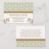 ミントグリーン金ゴールドモロッコ披露宴エンクロージャカード エンクロージャーカード (正面/裏面)