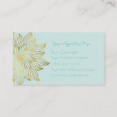 ミントグリーン金ゴールドロータスマンダラビジネスカード 名刺 (裏面)