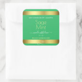 ミントグリーン金ゴールド効果製品の包装ラベル スクエアシール (バッグ)