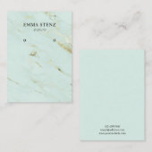ミントグリーン金ゴールド大理石·イヤリングジュエリー表示 名刺 (正面/裏面)