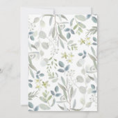 ミントグリーン金ゴールド水彩緑のベビーシャワー 招待状 (裏面)