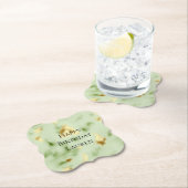 ミントグリーン金ゴールド牛革 ペーパーコースター (インサイチュ)