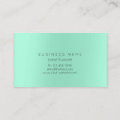 ミントグリーン金ゴールド花植物金属ミニマル1 名刺 (裏面)