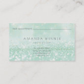 ミントグリーン金ゴールド赤面ラッシュメイクアップグリッター美しい 予約カード (裏面)