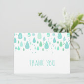 ミントグリーン雨粒ありがとう サンキューカード (スタンド正面)