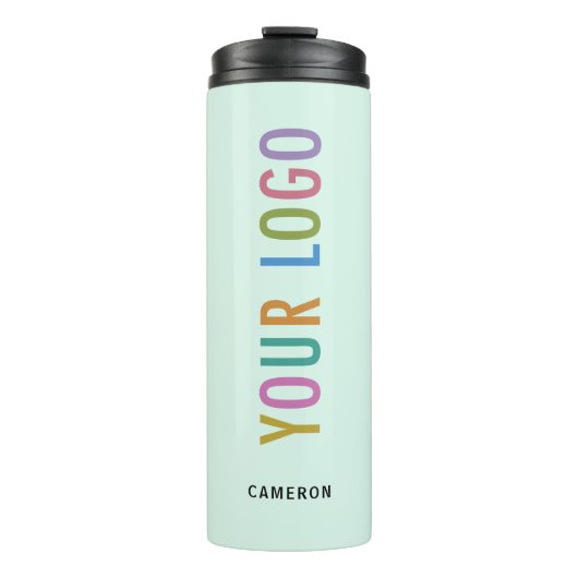 ミントグリーン12 ozタンブラーカスタムロゴ真空シール タンブラー (正面)