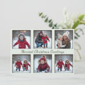 ミントグリーン6フォトクリスマスグリーティング | 家族 シーズンカード (スタンド正面)