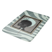 ミントグリーン、クリームと黒ゼブラ印刷 バスマット (アングル)