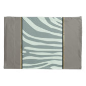 ミントグリーン、クリーム、黒ゼブラ印刷 枕カバー (裏面)