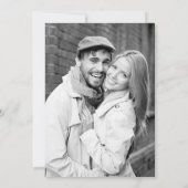 ミントグリーン、グレーのタイポグラフィと背面の写真 セーブザデート (裏面)