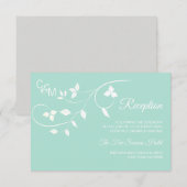ミントグリーン&グレーウェディングレセプションカード挿入 エンクロージャーカード (正面/裏面)