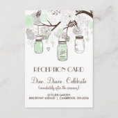ミントグリーン&グレーフローラメイスンジャース披露宴カード エンクロージャーカード (正面)