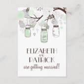 ミントグリーン&グレーフローラメイスンジャース披露宴カード エンクロージャーカード (裏面)