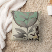 ミントグリーン&グレー芸術的抽象芸術水色 クッション (ブランケット)