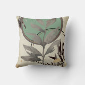 ミントグリーン&グレー芸術的抽象芸術水色 クッション (裏面)