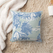 ミントグリーン&コーンフラワーブルートワールデザイン クッション (ブランケット)