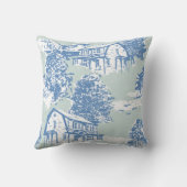 ミントグリーン&コーンフラワーブルートワールデザイン クッション (裏面)