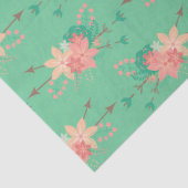 ミントグリーン(サンゴの花とアロー)デコパージュ 薄葉紙 (詳細)