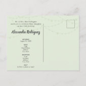 ミントグリーン&スチールシャーロシルエットキンセアニェラ インビテーションポストカード (裏面)