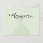 ミントグリーン&スチールシャーロシルエットキンセアニェラ インビテーションポストカード (正面)