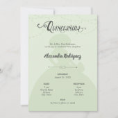 ミントグリーン&スチールシャーロシルエットキンセアニェラ 招待状 (正面)