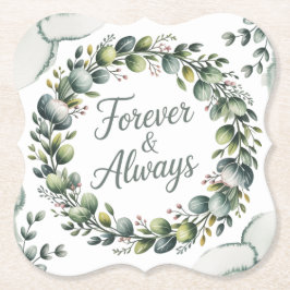 ミントグリーン＆セージグリーンのユーカリ ペーパーコースター