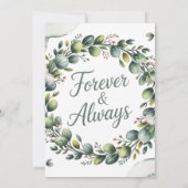 ミントグリーン&セージグリーンユーカリウェディングシャワー 招待状 (裏面)