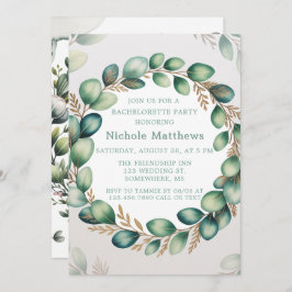 ミントグリーン&セージユーカリバチェロレッテ 招待状