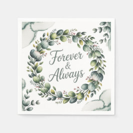 ミントグリーン&セージ緑ユーカリ スタンダードカクテルナプキン