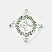 ミントグリーン&セージ緑ユーカリ スタンダードカクテルナプキン (角)