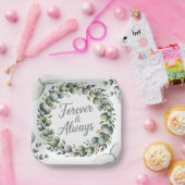 ミントグリーン&セージ緑ユーカリ ペーパープレート (パーティー)