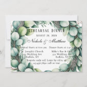 ミントグリーン&セージEucalyptusリハーサルディナー 招待状 (正面)