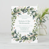 ミントグリーン&セージEucalyptus Bridesmaids Lunchon 招待状 (スタンド正面)