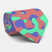 ミントグリーン、ソフトブルー、ライトピンクの迷彩 ネクタイ (ロール)