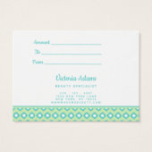 ミントグリーン&ティール(緑がかった色)トライバルイカット |商品券 (裏面)