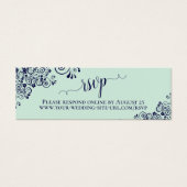 ミントグリーン&ネイビーフリリーウェディングRSVPオンラインカード (正面)